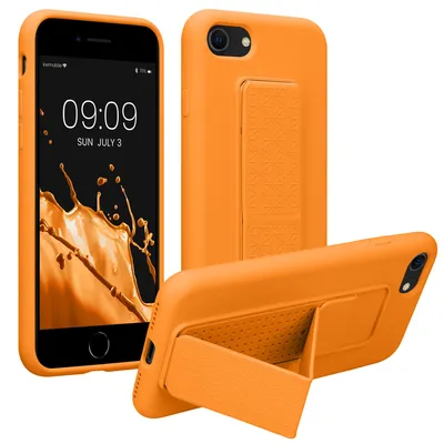 Produktbild von kwmobile Handyhülle für Apple iPhone SE (2022) / SE (2020) / 8 / 7 Hülle - TPU Silikon Case mit Fingerhalter und Stand - Schutzhülle Cover in Fruity