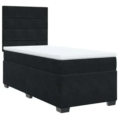 Produktbild von Boxspringbett mit Matratze Schwarz 90x200 cm Samt