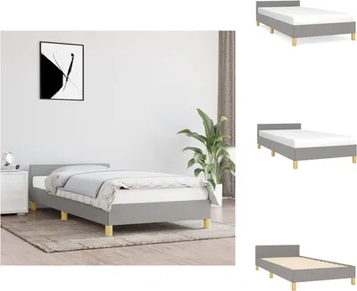 Produktbild von vidaXL Bettgestell mit Kopfteil Hellgrau 90x190 cm Stoff -  Betten & Bettgestelle