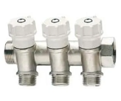 Obrázok produktu pre Modulárny rozvodný kolektor s ventilmi, č. 465 – 3/4" – 3 odbočky M 1/2"