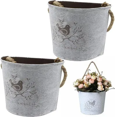 Produktbild von Blumenkorb-Planter - Halbkreisförmiger Entwurf für Innen- und Außenbereich - Wandvase für Sukkulenten und Kräuter