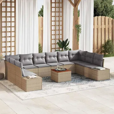 Immagine prodotto di Set da giardino vidaXL, 11 pezzi, beige e grigio chiaro