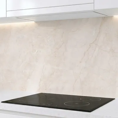 Produktbild von Küchenrückwand Marmor Creme Beige 60x300 cm – monolithische ABS-Platte mit Direktdruck, Spritzschutz Küche & Bad, Fliesenspiegel