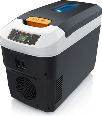 Produktbild von Brandson Kühlbox elektrisch 10L, 230V Netzspannung und 12V KFZ Anschluss, kühlt und wärmt, Heizen max. 65°C, Herabkühlen  -10°C, Cool Grey