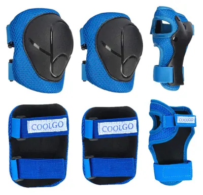 Image de Ensemble de protection pour enfants : genouillères, coudières et protège-poignets, 3 pièces, pour enfants de 3 à 8 ans