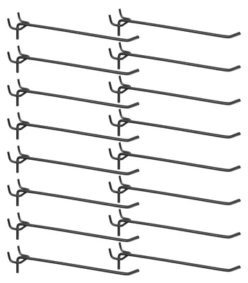 25er-Set Lochwandhaken 20 cm Edelstahl schwarz
