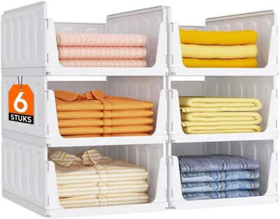 Productafbeelding van Stapelbare kledingkastorganizers - Set van 6 - 42 cm diep