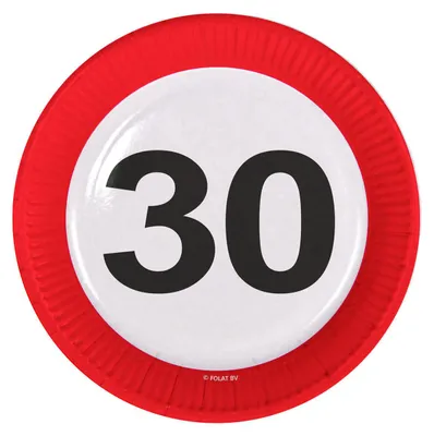 Produktbild von 30. Geburtstag Verkehrsschild 8 Teller