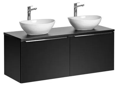 Image de Ensemble meubles double vasques à poser - 120 cm - Rosario Black