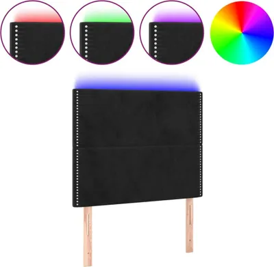 Produktbild von vidaXL LED Kopfteil Schwarz 80x5x118/128 cm Samt