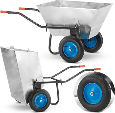 Zdjęcie produktu dla Wózek paszowy taczka dwukołowa budowlana ocynkowana koleba na paszę HIGHER 250L 420kg