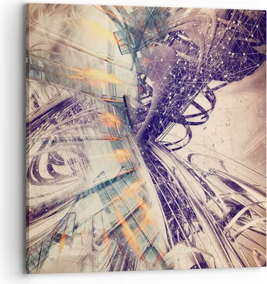 Produktbild von Bild auf Leinwand - Leinwandbild - Abstraktion modern - 70x70cm - Wand Bild - Wanddeko - Wandbilder - Leinwanddruck - Bilder - Kunstdruck - Wanddekoration - Leinwand bilder - Wandkunst - AC70x70-4057
