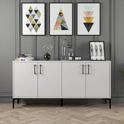 Produktbild von Skye Decor, Kiev 160 - White, Konsole, Weiß, 100 % MELAMINBESCHICHTETE SPANPLATTEN, 160 x 35 x 78 cm