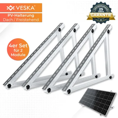 Produktbild von Wspornik elektrowni balkonowej Wspornik solarny 114 cm do płaskiego dachu Wolnostojący moduł solarny Wysokość 45 cali Regulowany moduł PV Kąt 0-90 stopni