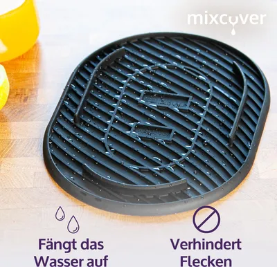 Produktbild von Mixcover schwarze Silikonmatte, Abtropfmatte, Untersetzer kompatibel mit SodaStream Terra Anti-Rutsch aus Silikon