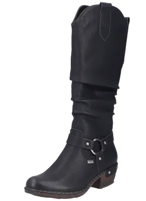 Produktbild von Rieker Damen Stiefel Blockabsatz Warmfutter Westernstiefel 93670, Größe:42 EU, Farbe:Schwarz