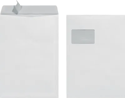 Produktbild von Versandtaschen C4 Haftklebung mit Fenster VE=10x25 Stück weiß 90g/qm