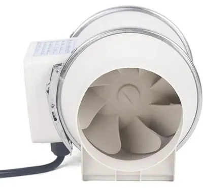 Image de Ventilateur de conduit - Ventilateur tubulaire en ligne - Diamètre du conduit 10 cm (100 mm) - Débit d'air 220 m³/h - Moteur EC - Tension 220 V - Silencieux 2600 tr/min - Blanc