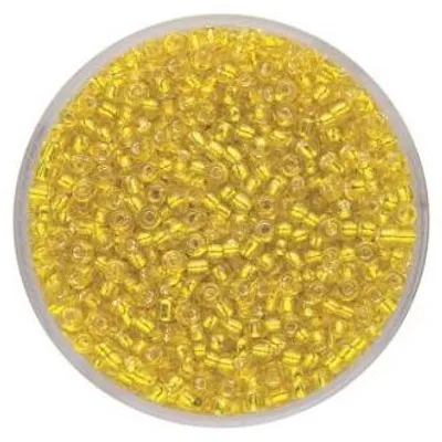 Produktbild von Glorex Rocailles Silbereinzug 2,6 mm 17 g, gelb