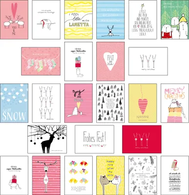 Produktbild von 25 handgemachte Weihnachtskarten Teil 2