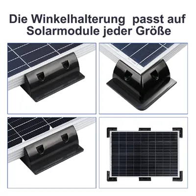 Zdjęcie produktu dla enjoy solar® ABS-uchwyt boczny do modułów słonecznych, czarny, 180 mm, do kamperów, przyczep kempingowych i łodzi, 0% VAT.