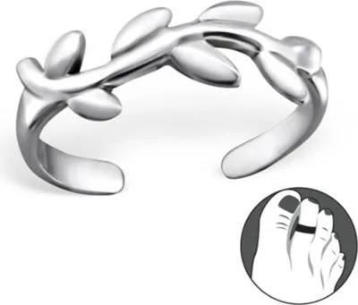 Produktbild von Silber Zehenring Blätter