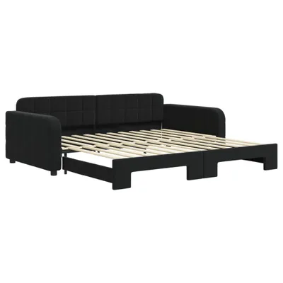 Zdjęcie produktu dla VidaXL 3196940, sofa rozkładana, Czarny, Pianka, Metal, Poliester, Drewno, 2230 mm, 1100 mm
