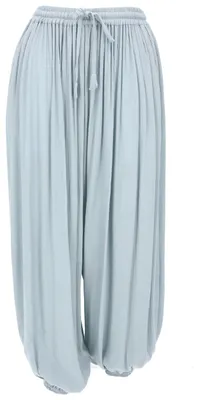 Produktbild von Boho Pluderhose, Muckhose, Haremshose Viskose Crepe, Sommerhose - Hellgrau, Damen, Größe: S/M