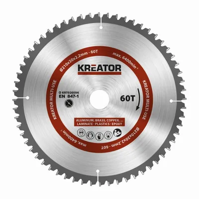 Produktbild von Kreissägeblatt 210 x 30 x 2,2 mm für Metall Holz PVC inkl. Reduzierringe
