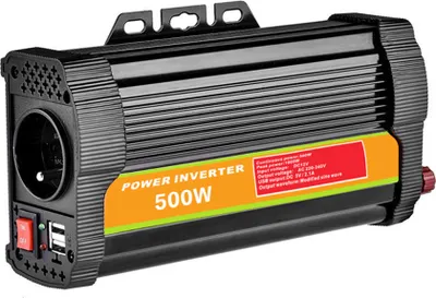 Image de onduleur pour véhicule 500 W 12V24V à 220V Système solaire Convertisseur hors réseau 12V-110V noir