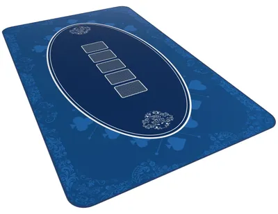 Image de Tapis de poker - Motif « Casino » - Différentes couleurs et tailles. Couleur : bleu, dimensions : 140 x 75 cm