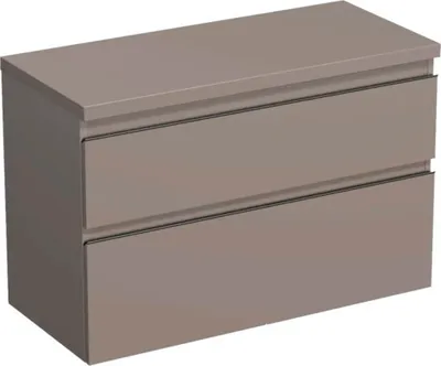 Produktbild von Jungborn Waschtischunterschrank TRENTA BxHxT 96,7 x 64,6 x 44,5 cm Frontfarbe hellbraun glanz TRE DESK 100 2Z B A2496