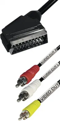 Produktbild von Transmedia Scartstecker auf 3 x Cinchstecker 2m Kabel