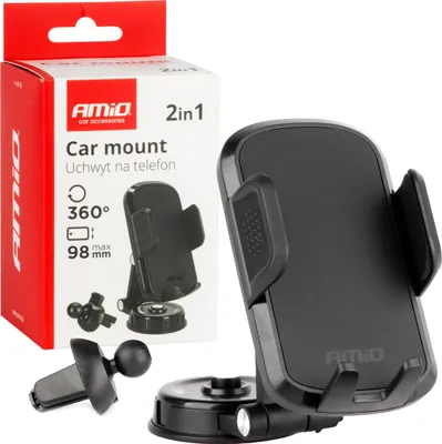 Produktbild von Handyhalterung 360° drehbar für Auto Armaturenbrett & Lüftung 2in1 AMIO-04138