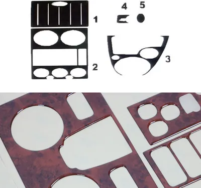 Image de Décor intérieur Cockpit pour Ford Fusion 2002-2005 aspect bois de racine 5pcs