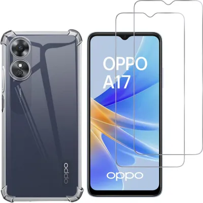 Obrázek produktu pro Nárazuvzdorné pouzdro pro Oppo A17 s 2 ochrannými kryty obrazovky z tvrzeného skla Phonillico®