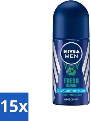 Produktbild von 15 x NIVEA MEN Deodorant Roller Fresh Ocean 50 ml - Vorteilspackung - 15 Stücke