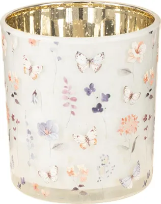 Produktbild von Dekoratives Windlicht aus Glas mit Schmetterlingsdesign für harmonische Wohnakzente, 4 Stück