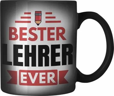 Produktbild von Trendation - Bester Lehrer Ever Farbwechsel Zauber-Tasse Geschenk Abschied Abschiedsheschenk Lehrer Abi Abitur Spruch (Schwarz)