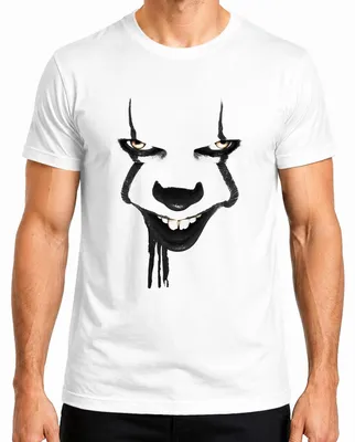 Obrázok produktu pre Hororová klaunská tvár Pennywise Bloody Smile Strašidelné pánske tričko Halloween, biele, XL