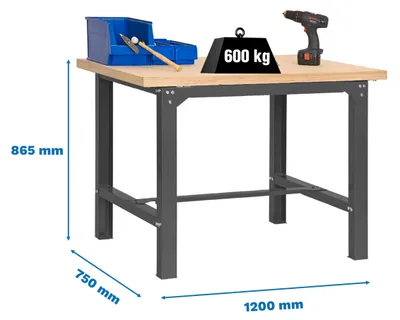 Produktbild von Simonrack Werkbank SIMONWORK BT6 anthrazit 120,0 x 75,0 x 86,5 cm