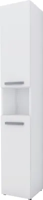 Produktbild von Badezimmerschrank: Mattweiß, 30 cm x 174 cm x 30 cm