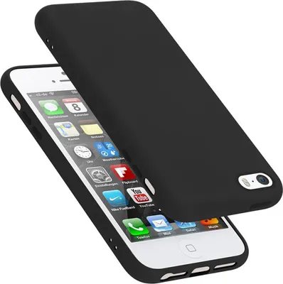 Obrázek produktu pro Cadorabo ochranné pouzdro pro Apple iPhone 5 / 5S / SE 2016 pouzdro v černé barvě kryt mobilního telefonu TPU pouzdro