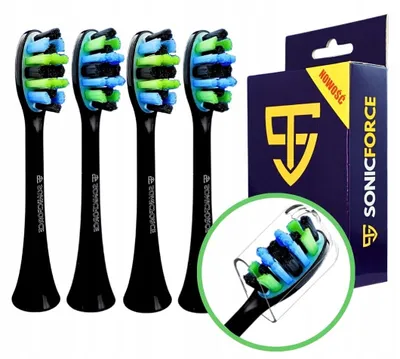Produktbild von SonicForce 4x Zahnbürstenköpfe für Sarmocare S100 Schwarz