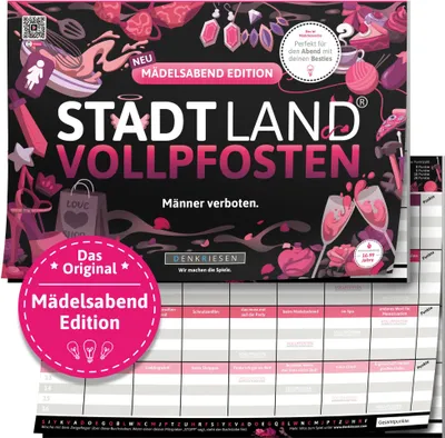 Produktbild von DENKRIESEN - STADT LAND VOLLPFOSTEN® - MÄDELSABEND EDITION "Männer verboten." - A4