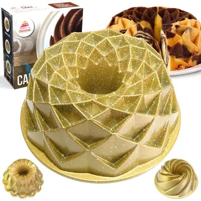 Image de Omgoods - Moule à gâteau en forme d'anneau - 24 cm, en aluminium coulé avec double revêtement antiadhésif