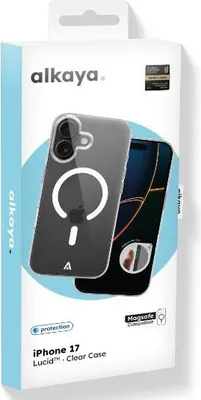 Image de Étui de protection pour téléphone portable alkaya LUCID compatible avec Magsafe iPhone 17, transparent