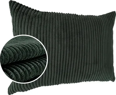 Produktbild von Kissenhülle Cordsamt einfarbig für Zierkissen ohne Füllung 50 x 30 cm Grün