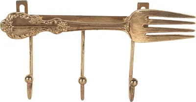 Obrázek produktu pro Clayre & Eef Nástěnný háček 18x4x9 cm Kov ve zlaté barvě