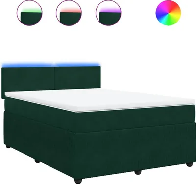 Zdjęcie produktu dla Łóżko Kontynentalne Z Materacem, Ciemnozielone, 160X200 Cm Lumarko!
